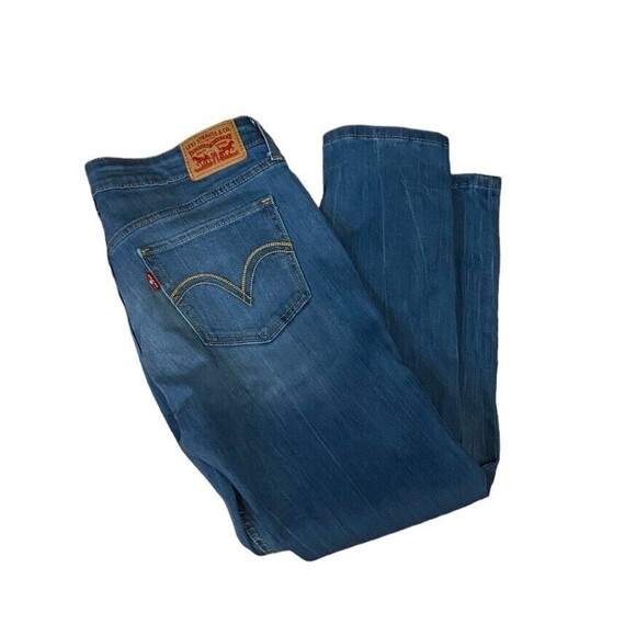 Levi’s 711 Skinny Skinny Straight Leg Cropped Denim Blue Jeans Size 30 - Picture 1 of 6